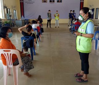 A training in Cambodia about how to stay safe and healthy during the global health crisis.