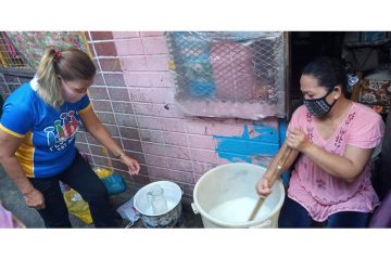 Making bleach to share with their neighbors.