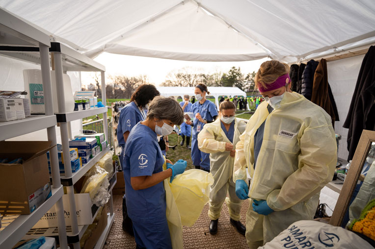 Field Hospital Receiving Patients in New York City’s Central Park