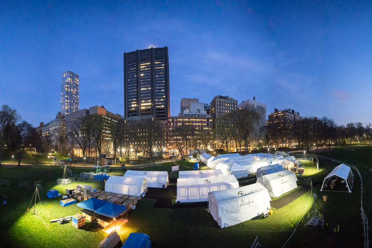 Field Hospital Receiving Patients in New York City’s Central Park