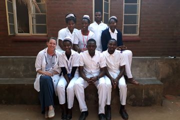 Dr. Alyson Denson with the staff at Nkhoma Mission Hospital.
