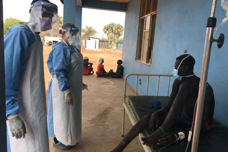 Our health advisors in South Sudan are meeting with patients who are suspected of having COVID-19.