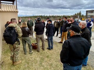 Franklin Graham and other Samaritan's Purse staff members see the future site of our Emergency Field Hospital in Alaska.