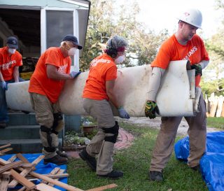 Samaritan's Purse volunteers are removing damaged belongings and helping homeowners rebuild after Hurricane Dorian.