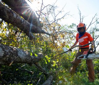 Samaritan's Purse volunteer teams are clearing debris from yards in storm-struck Iowa.