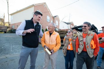 Edward Graham met with homeowners and volunteers after tornadoes swept through middle Tennessee in early 2020.