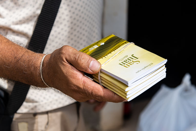 Samaritan's Purse offers Christian resources, like this pocket-size Gospel of John, at our food distributions.