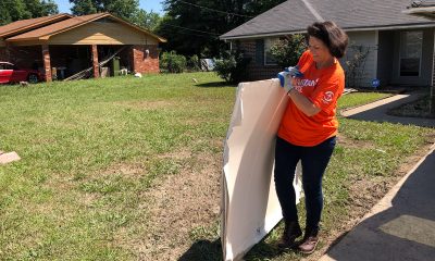 Volunteers worked at the flooded home of Christine Daughrity in Mound Bayou, Mississippi.