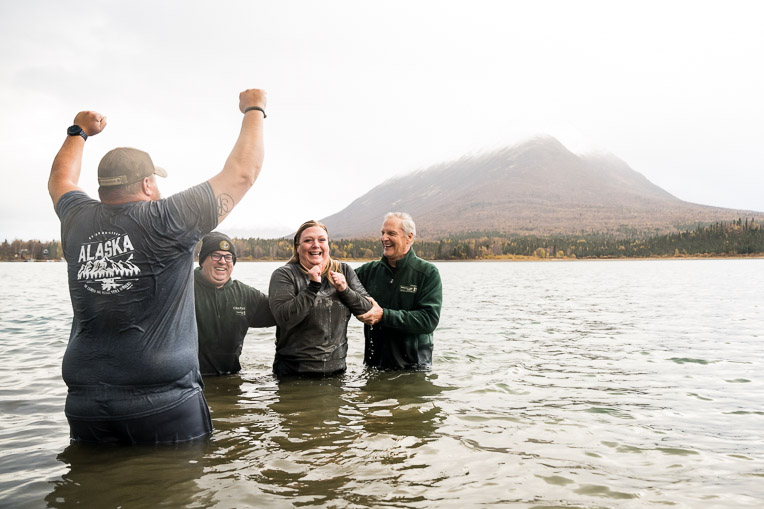 The Yorks were baptized in Lake Clark.