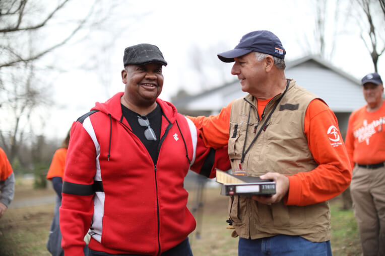 Samaritan’s Purse volunteer Terry Simpson had just returned to his Florida home after serving with our teams to aid Hurricane Ida victims in Louisiana. Then the call came in about Mayfield, Kentucky, tornadoes. Terry hopped in his car and drove through the night. “Our mission here is about people,” Terry said. “The work gets done and gets done well but our main mission is to be able to reach others for Christ.”