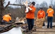 U.S. Disaster Relief volunteers have been helping Kentucky homeowners since early December clean up their homes after an EF4 tornado swept through the state Dec. 10.