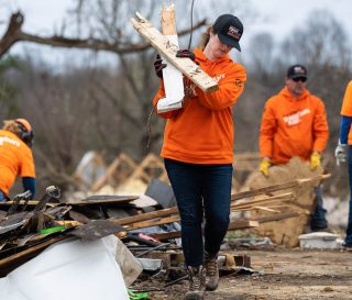 U.S. Disaster Relief volunteers have been helping Kentucky homeowners since early December clean up their homes after an EF4 tornado swept through the state Dec. 10.