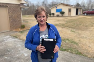 Janet Thomason received a special Bible from our team. Janet lived through the violent EF4 tornado Dec. 10 in Mayfield.