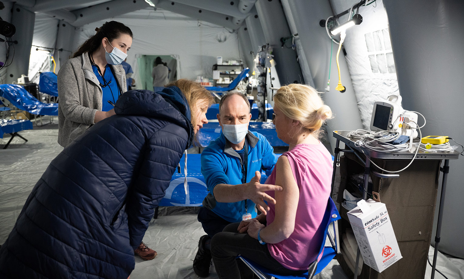 The Emergency Field Hospital is open and receiving patients.