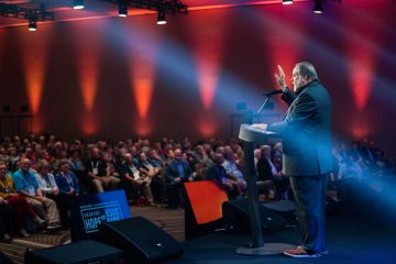 Former Arkansas Governor Mike Huckabee, introduced by his wife, Janet, a longtime volunteer with U.S. Disaster Relief, shared a keynote address on Saturday evening.