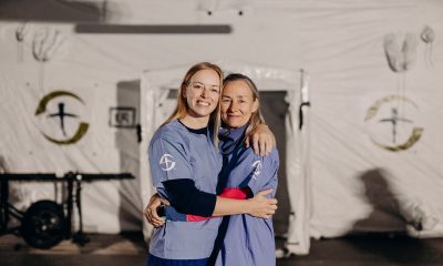 Tricia, right, and Ebony, a mother and daughter from Australia, deployed together to serve at our Emergency Field Hospital in Lviv, Ukraine.