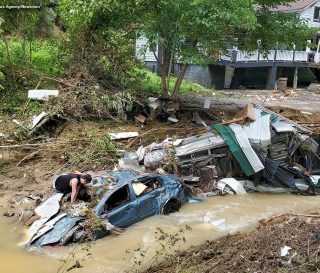 A dramatic scene from the flooding in eastern Kentucky.