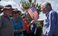 Franklin Graham meets with Florida homeowners as our volunteers clean homes after Hurricane Ian.
