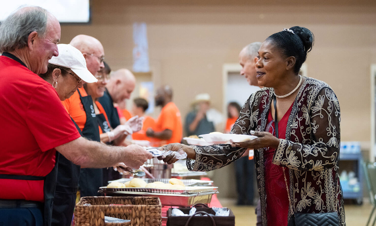 Residents were served a hearty meal from Mission BBQ and Samaritan's Purse.