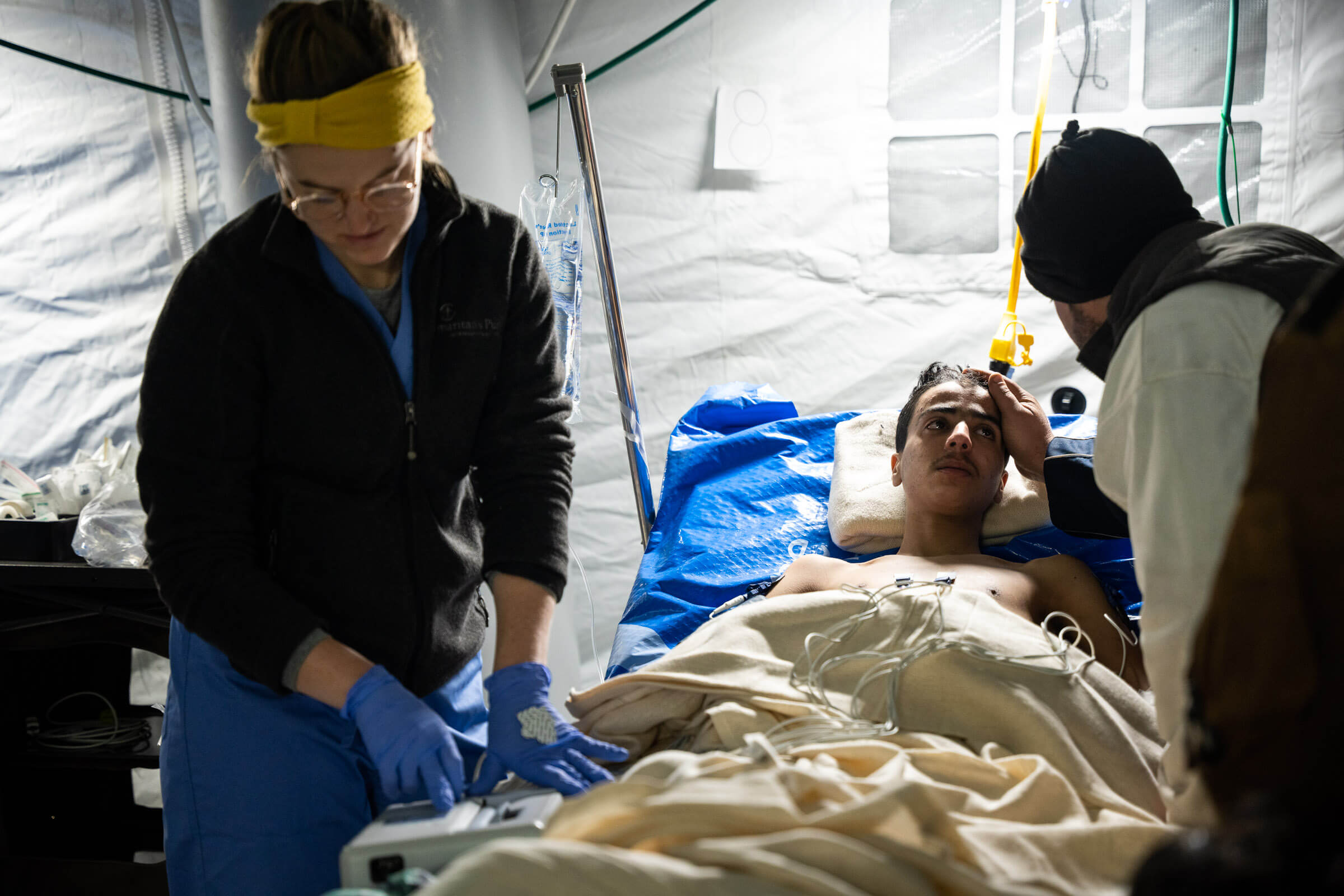 Mustafa is among the scores of earthquake survivors arriving at our hospital for critical care.