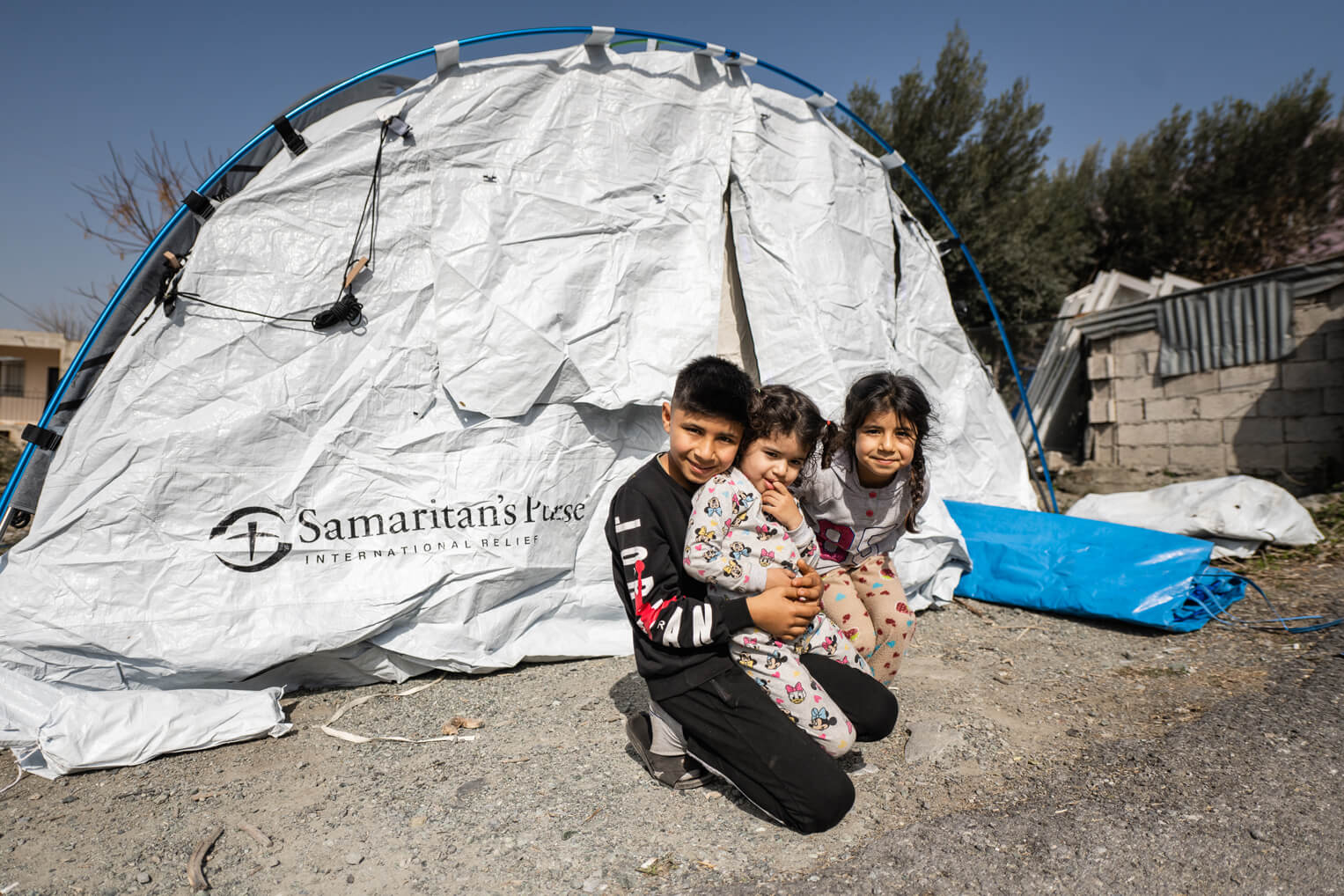 Tents provide shelter for families away from unsafe structures.
