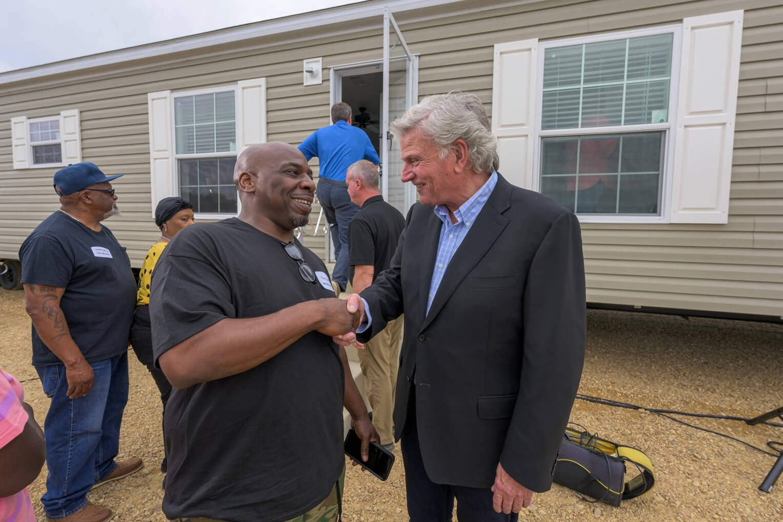 Tony Garth celebrated with Franklin Graham about moving into his new home soon.
