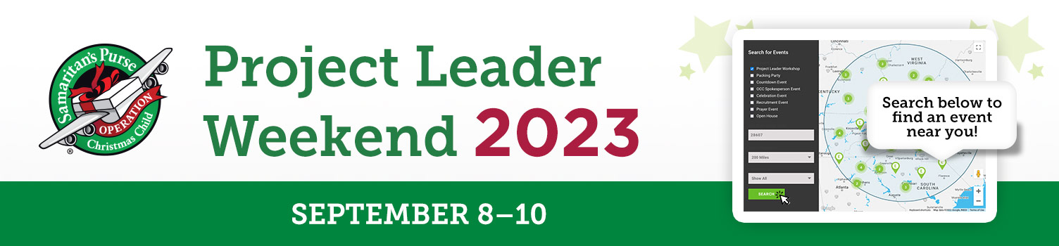 Project Leader Weekend 2023 September 8-10 Search below to find an event near you