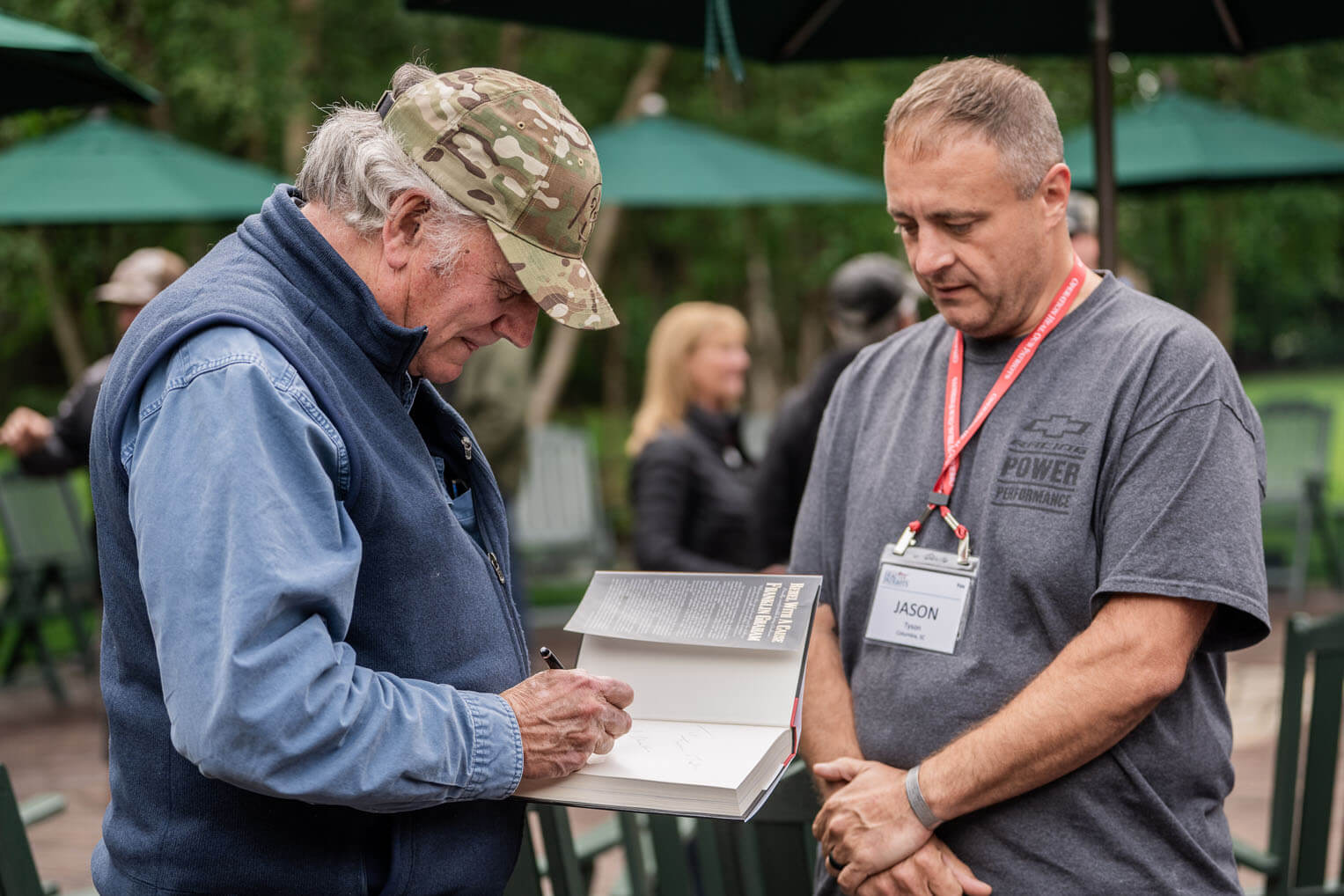 Franklin Graham presented the Tysons with a special Billy Graham Study Bible signed by the staff and volunteers at Samaritan Lodge Alaska.