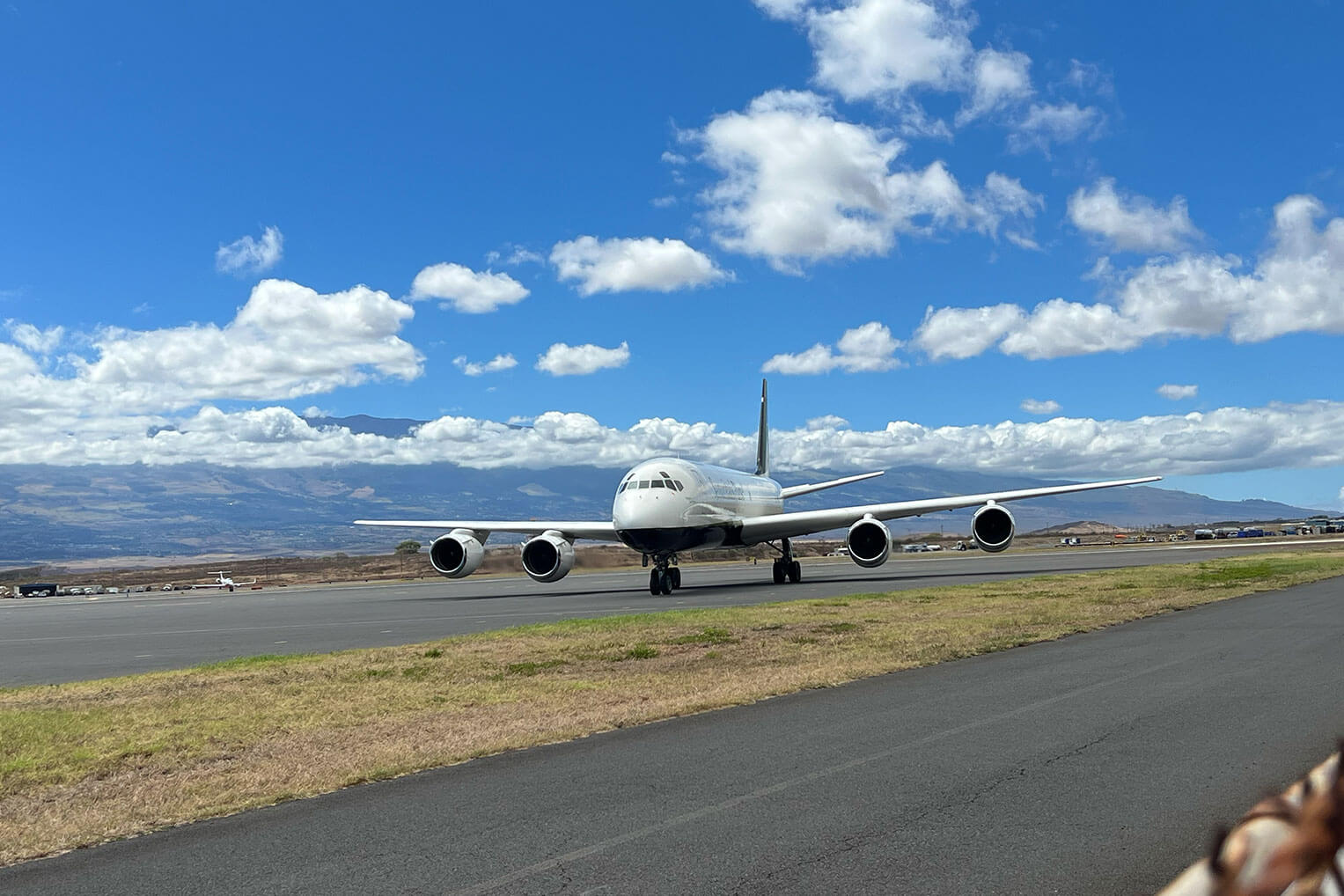 The Samaritan's Purse DC-8 cargo plane transported relief supplies and personnel to Hawaii after wildfire destroyed Maui communities.