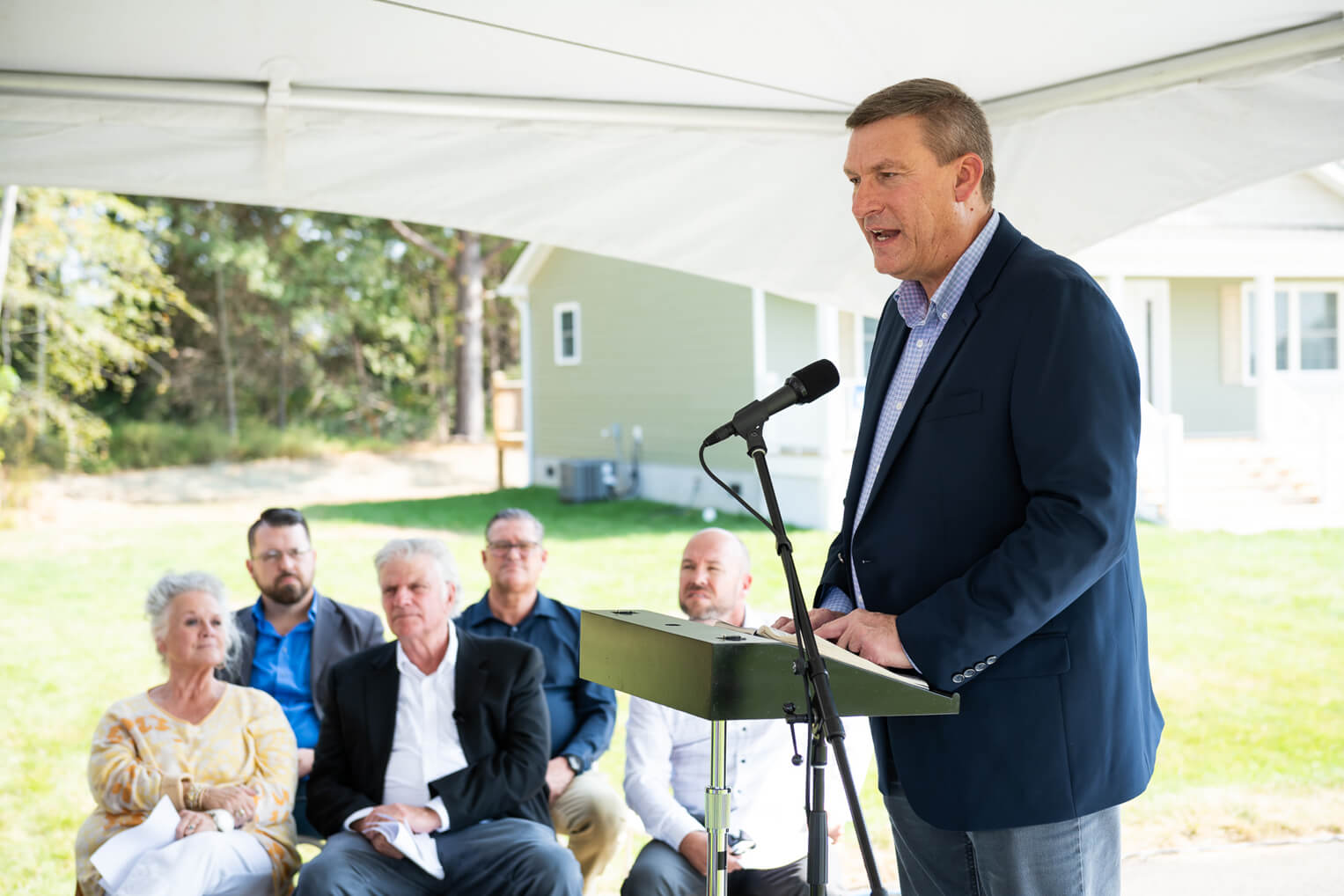 Luther Harrison, vice president of North American Ministries, also spoke at the dedication. About 3,700 Samaritan's Purse volunteers have helped in Mayfield over nearly two years.