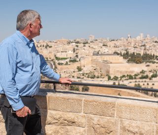 Franklin Graham looking over Jerusalem.