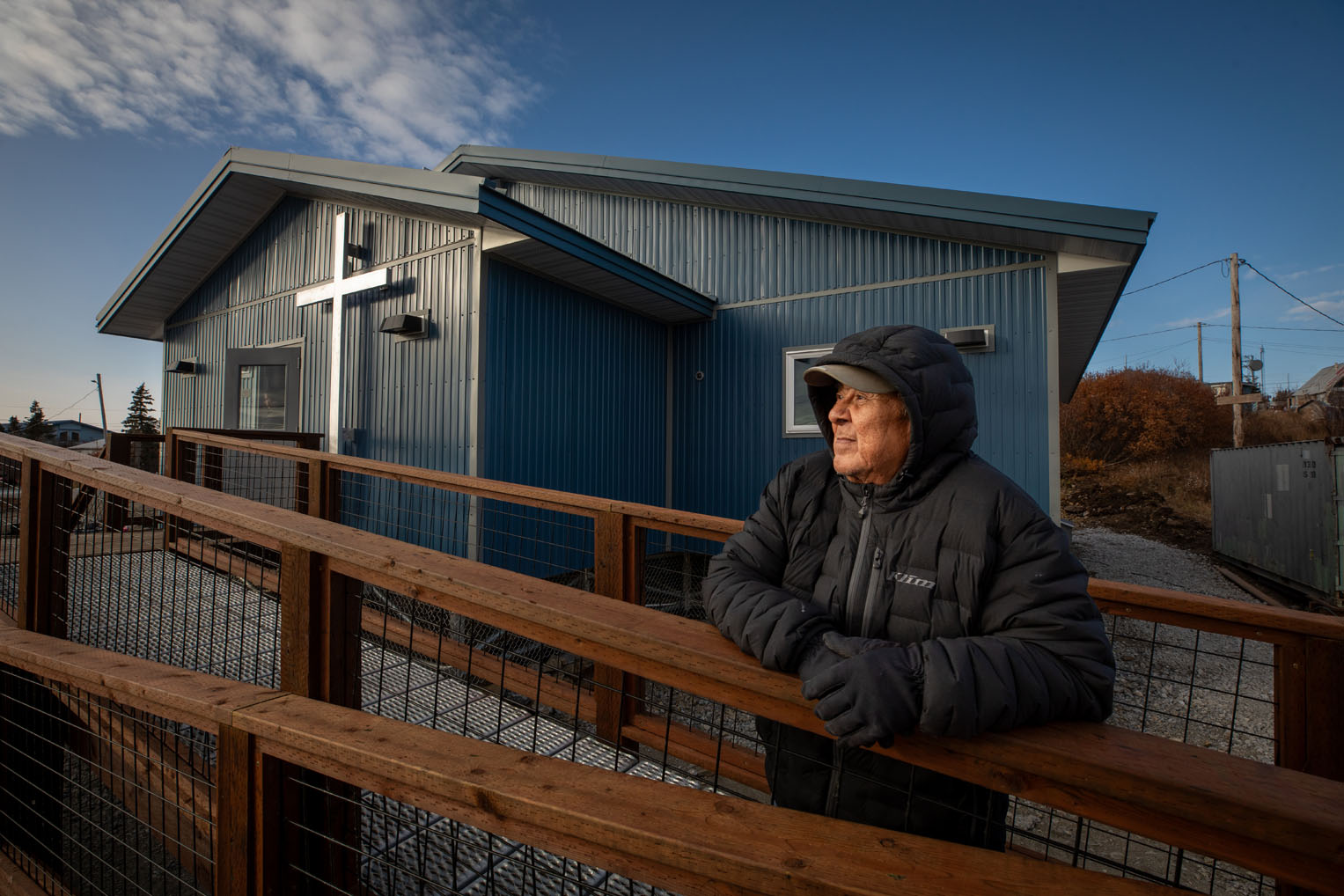 Longtime village resident and member of Koyuk Covenant Church, Melvin “Duma” Otton anticipates the onset of winter and the joy of gathering in their warm new church.