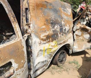 One of the recently destroyed ambulances that Samaritan's Purse will be replacing.