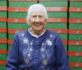 Leila Mae Cummings loves to pack Operation Christmas Child shoeboxes.