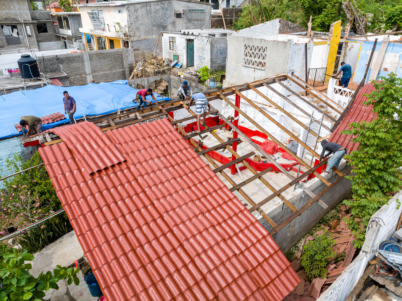 We're also providing suffering churches with new heavy-duty roofs to replace those destroyed by the storm.