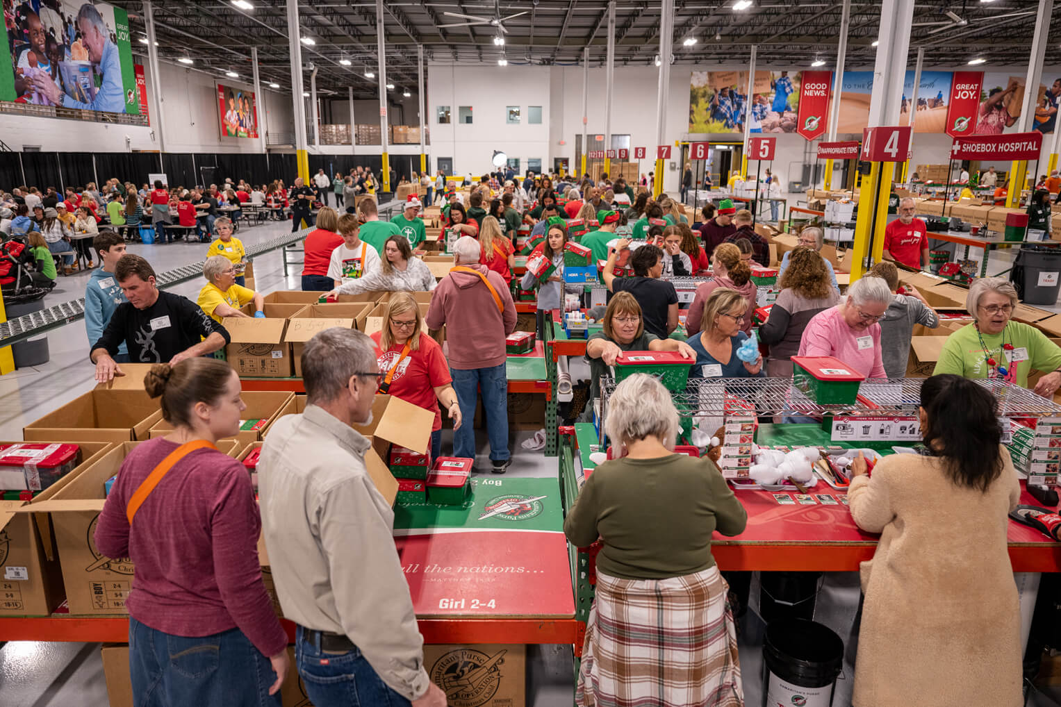 The new Samaritan's Purse Midwest Ministry Center becomes a hive of activity during Operation Christmas Child shoebox season. 
