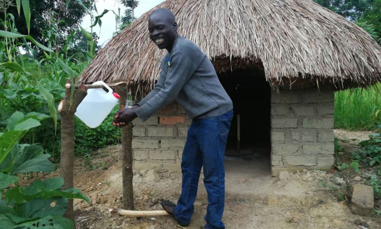 The latrine and handwashing station will protect Simeon's family from illness and keep the village groundwater safe from contaminants.