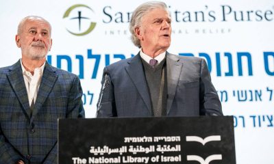 Franklin Graham spoke at The National Library of Israel during a dedication of ambulances to Israeli medical services.