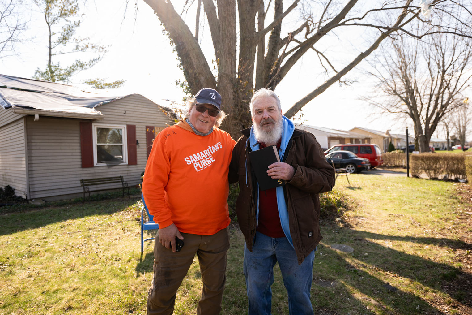 Volunteer James Azure struck up a friendship with Steve as our teams worked on his house. Through our work, friendship, and the Word of God given to him in a Billy Graham Study Bible, God has opened Steve's eyes to his great need for Jesus Christ in his life.