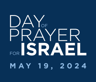 Day of Prayer for Israel, May 19, 2024 (text on blue background)