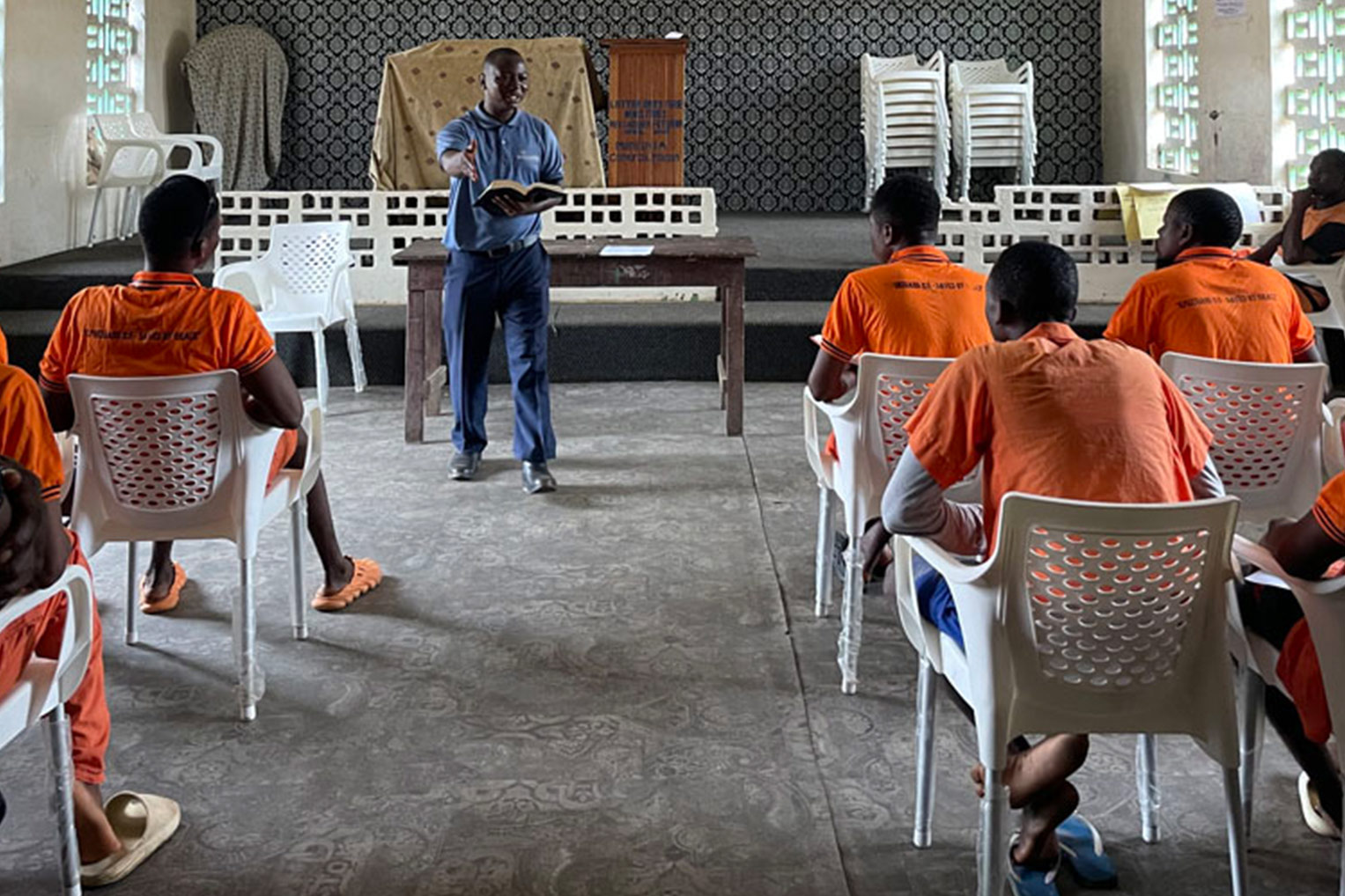 For 11 weeks our chaplain to the prison takes inmates through Bible course on discipleship and evangelism.