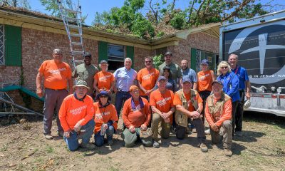 Former Vice President Mike Pence joined volunteers in storm-damaged neighborhoods in Arkansas.