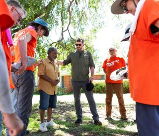 Edward Graham, Chief Operating Officer at Samaritan's Purse, met with volunteers and prayed with homeowners during a recent visit to our work in Texas.