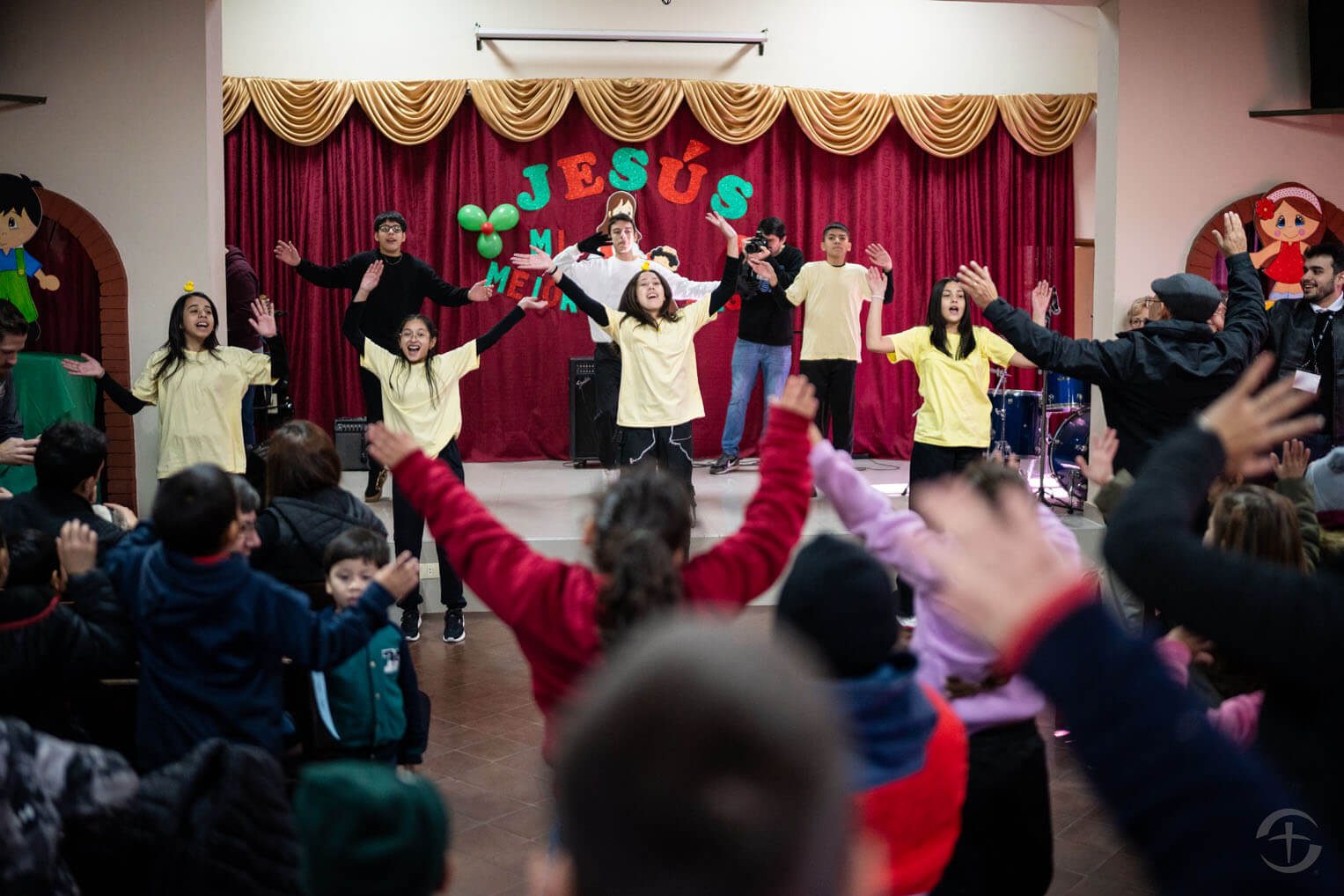 Luis' quaint church turned into a vibrant party for the event, with every child worshipping Jesus at the top of their lungs.