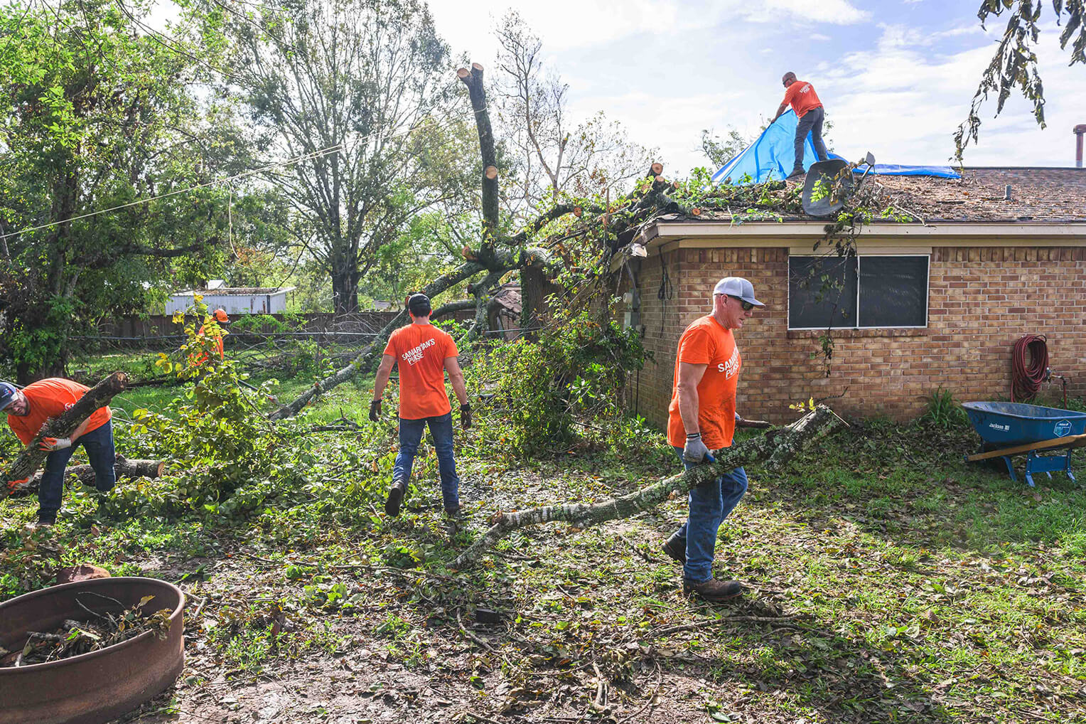 Hundreds of homes were left destroyed or damaged in Beryl's wake. Samaritan's Purse volunteers are busy at work across Brazoria County removing debris, tarping roofs, and mudding out homes.