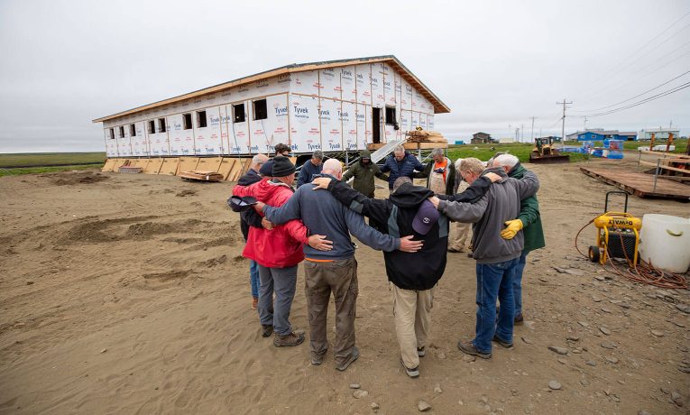 Samaritan's Purse volunteers are working on a building on the remote Alaskan island of Nunivak.