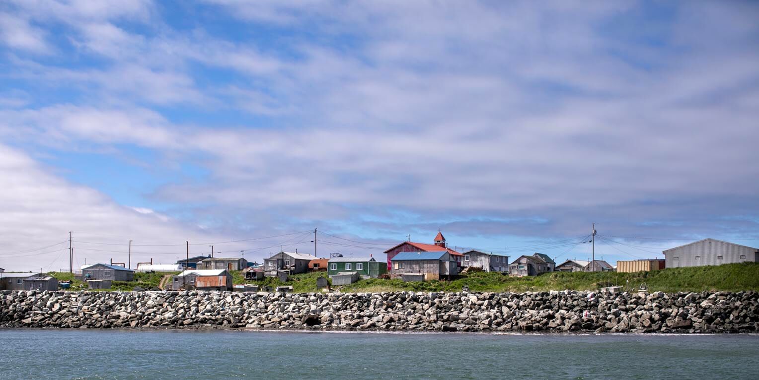 Nunivak Island lies in the Bering Sea, 30 miles off the mainland coast of western Alaska.