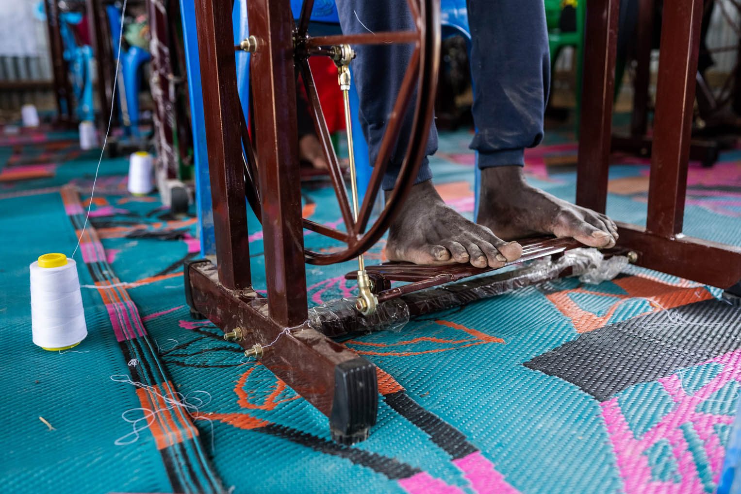 Each student will know how to operate and repair the foot-powered machines, which they will take with him at the end of five weeks.