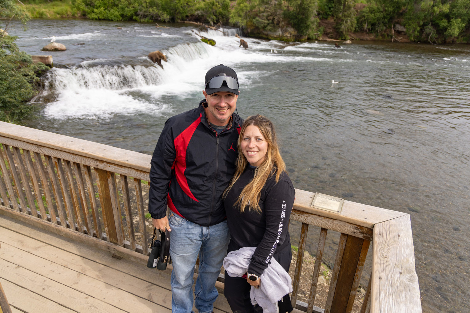 They spent the day together watching bears feed on salmon at Katmai National Park.