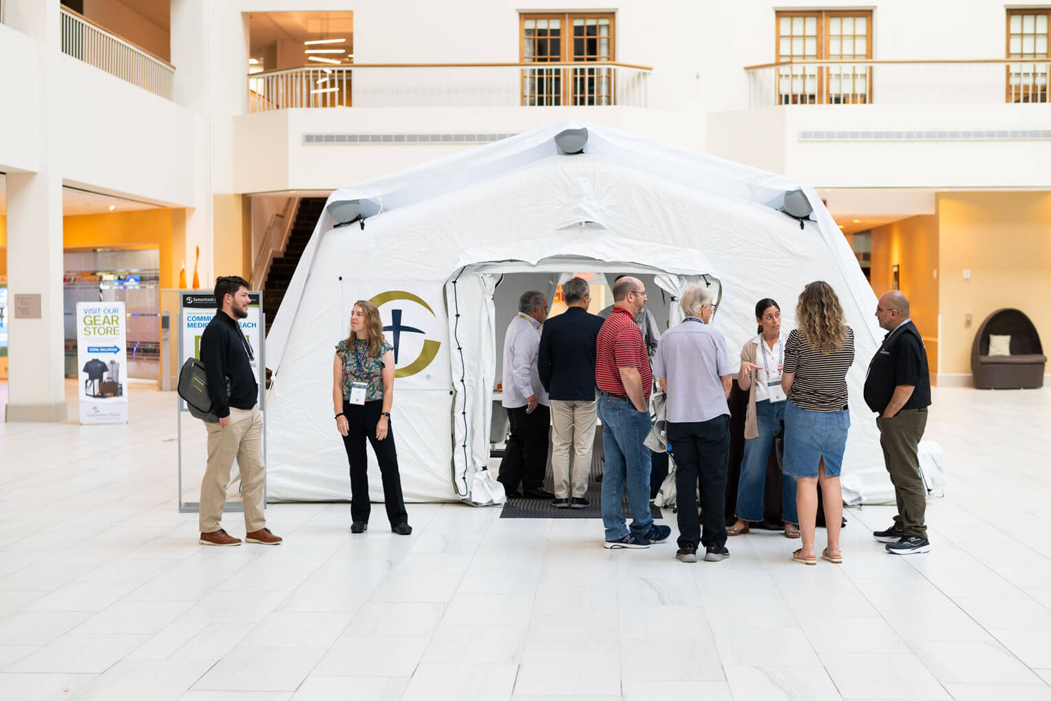 Attendees could tour various displays and learn more about how Samaritan's Purse is helping people around the world through medicine. width=